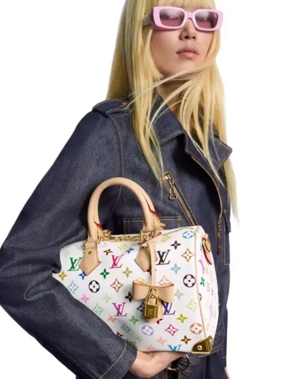 LoVue White Streets Multicolor Monogram Speed 25 Satchel
